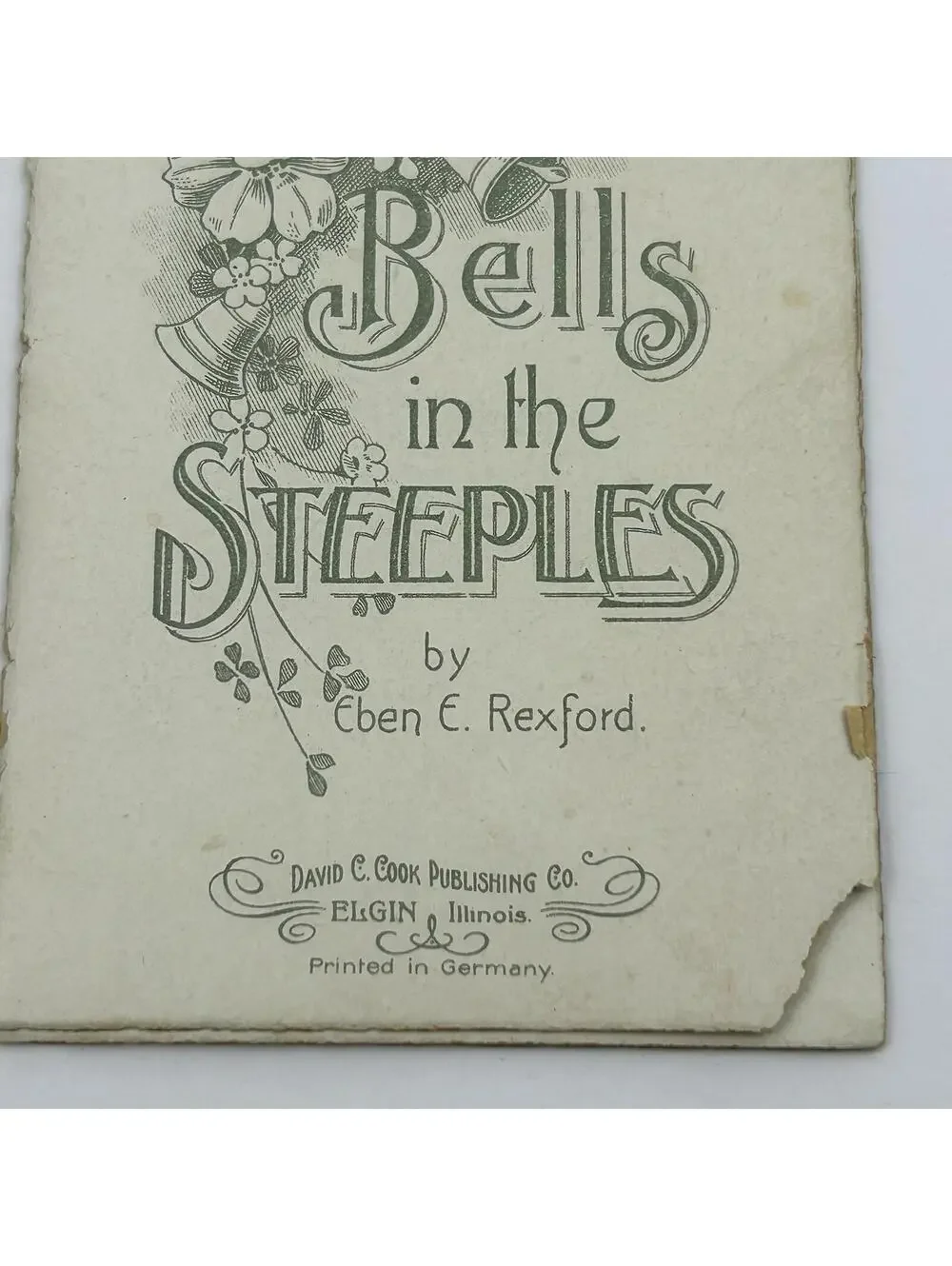Antique Christmas Bells in the Steeples Eben Rexford David C Cook Booklet 1900s